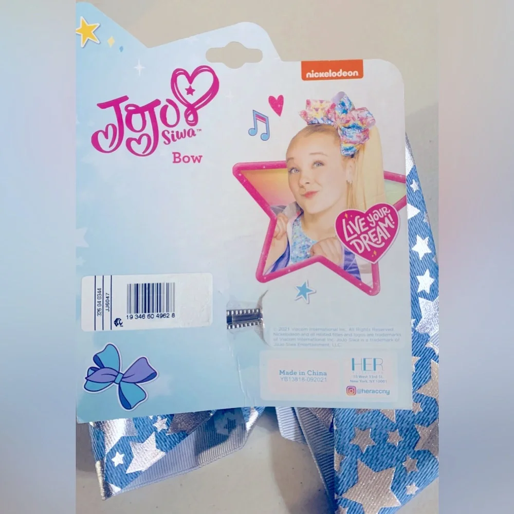 Girls' JoJo Siwa Denim Star Bow Hair Clip - Blue- NWT